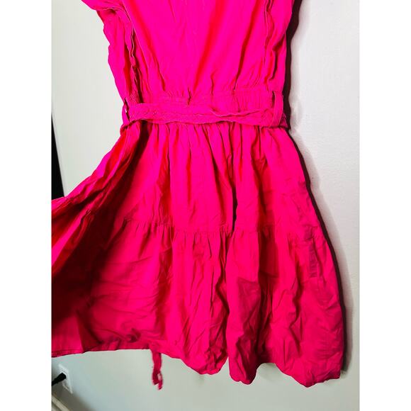 DEREK LAM 10 CROSBY Finn Pink Belted Ruffled Cotton-Poplin Mini Dress Size EU 44 - Picture 12 of 13